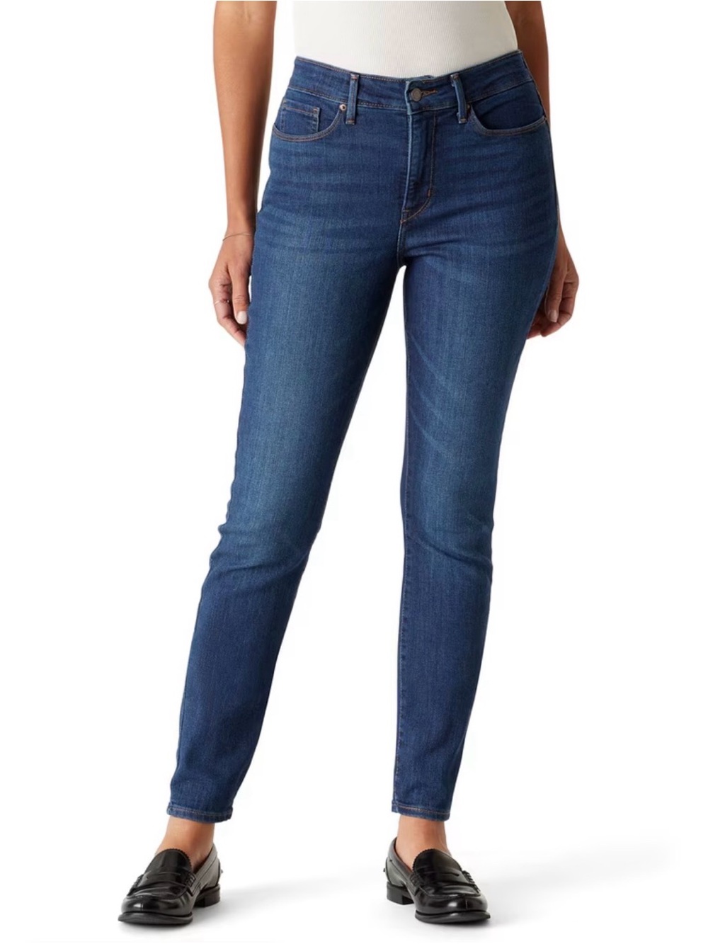 Levi strauss Signature Classic Mid-Rise Skinny Jeans in Dark Blue size 10